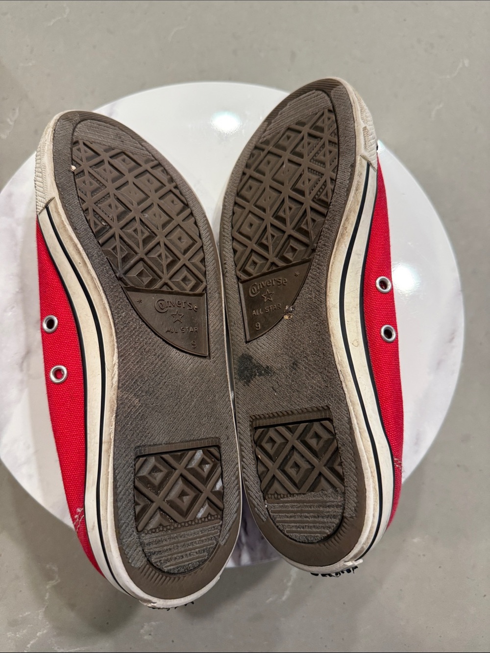 Converse Red Canvas Low-Top Sneakers with White Trim